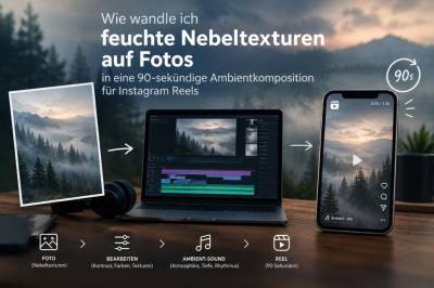 Wie wandle ich feuchte Nebeltexturen auf Fotos in eine 90‑sekündige Ambientkomposition für Instagram Reels